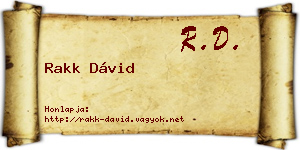 Rakk Dávid névjegykártya